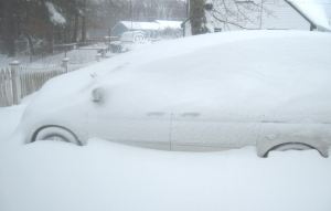 car in snow